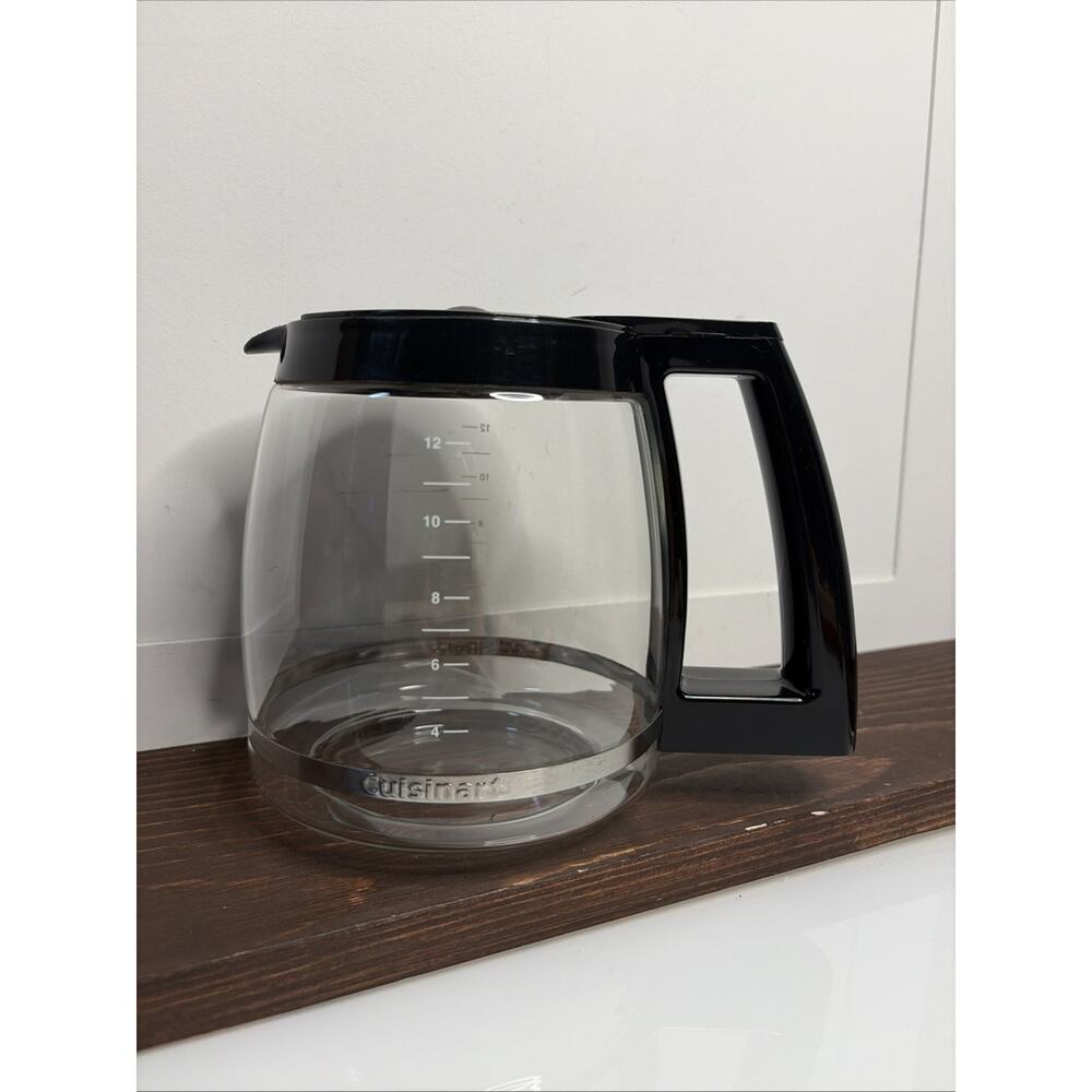 Cuisinart 12 Cup Glass Coffee Maker Replacement Carafe with Lid Black
